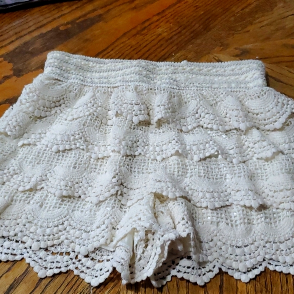 White Lacey Shorts Size Medium